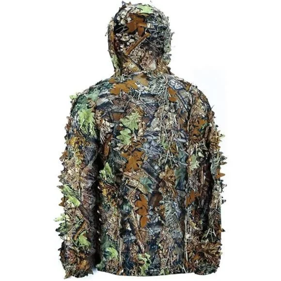Leafy Hunting Suit 3D Lightweight Hooded Camouflage Ghillie Breathable XXL New - Picture 3 of 6